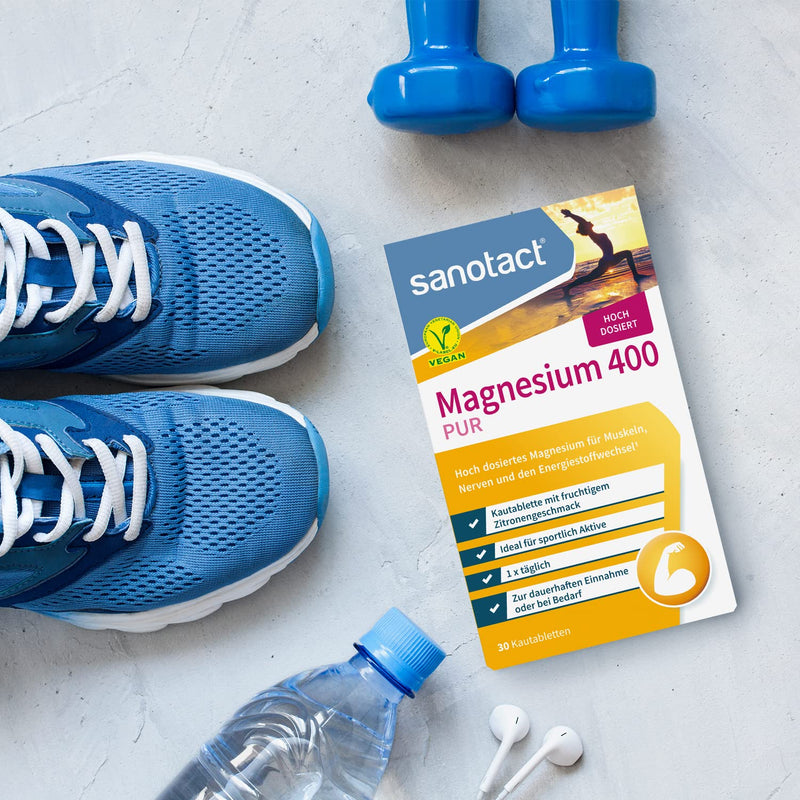 sanotact Magnesium 400mg PUR (Vegan) • 30 chewable tablets with high doses of magnesium • Magnesium with immediate effect • Fruity lemon flavor • Magnesium for children aged 12 and over Lemon 30 pieces (pack of 1) - NewNest Australia