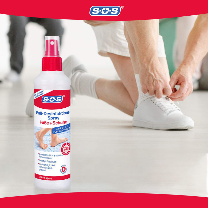 SOS foot disinfectant spray | As a foot spray: protects against athlete's foot | As a shoe spray: eliminates sweat and foot odor 2x250ml foot disinfectant spray 250 ml (pack of 2) - NewNest Australia
