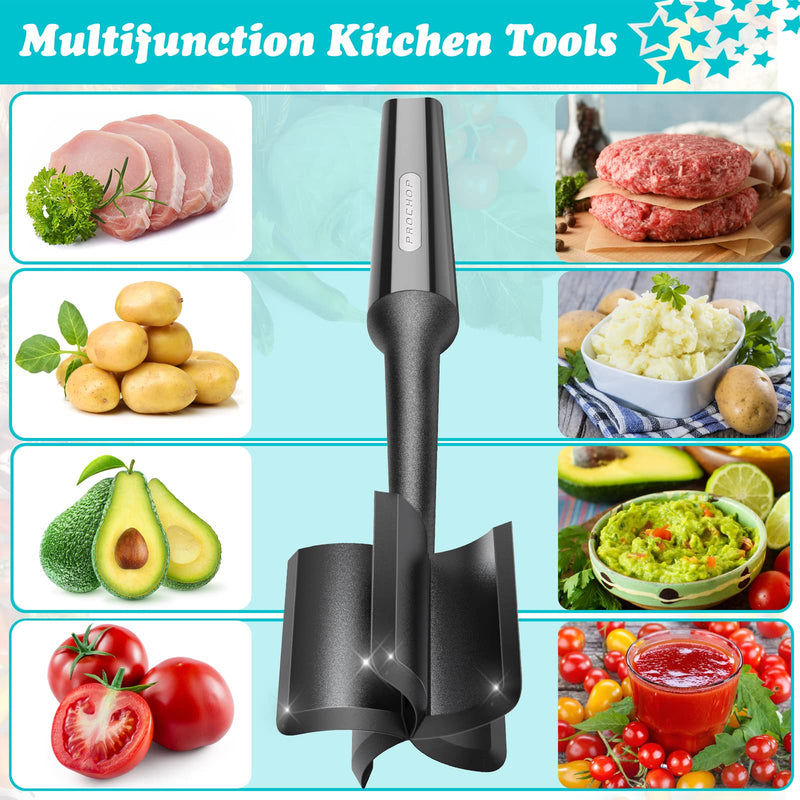 Meat Chopper, Professional Heat Resistant Nylon, Masher and Smasher for Hamburger Meat, Ground Beef, Ground Turkey and More, Hamburger Chopper Utensil, Non Stick Mix Chopper, Black - NewNest Australia