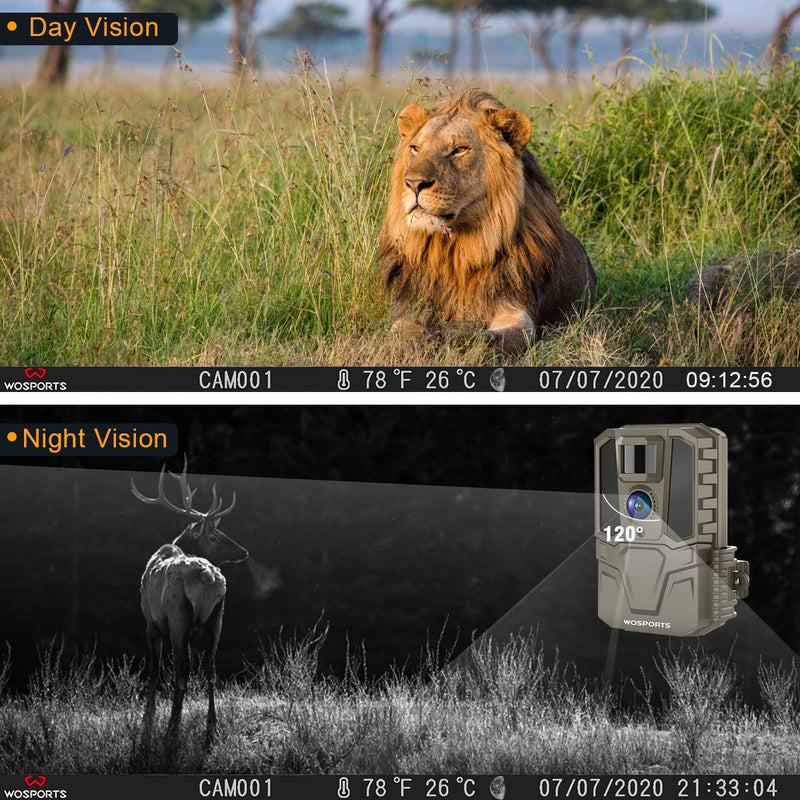 Trail Camera 30MP 1440P FHD 120°Wide Angle Lens Hunting Game Camera with IR Night Vision Motion Activated for Outdoor Wildlife Monitoring Home Security - NewNest Australia