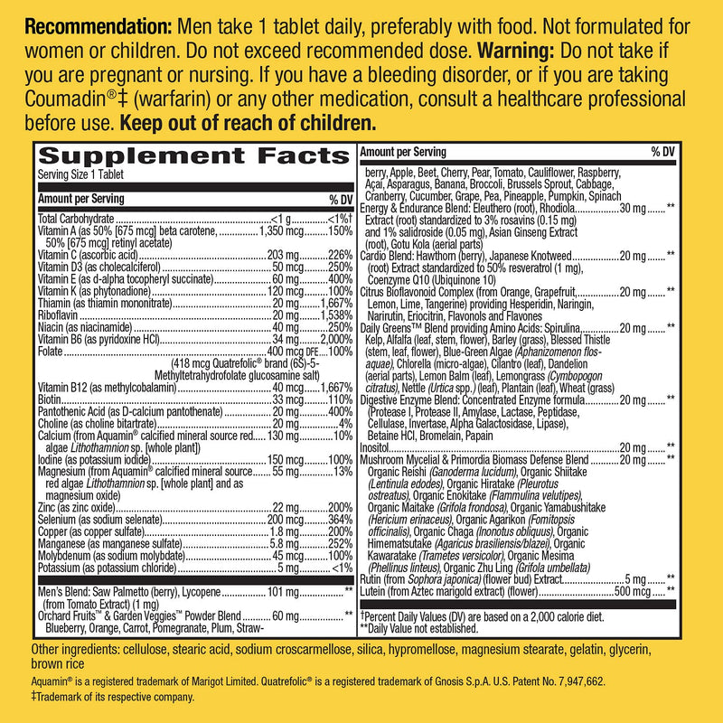 Nature's Way Alive! Men's Ultra High Potency Complete Multivitamin, B-Vitamins, Natural, 150 Count Men's 150 Count - NewNest Australia