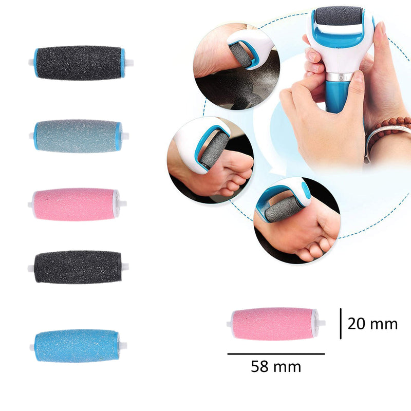 Eco-Fused 10 Pack Compatible Replacement Roller Heads For Amope Pedi Perfect Electronic Foot File - 4X Extra Rough And 6X Normal Rough - Removes Calluses For Smooth Feet - Great Pedicure Accessories - NewNest Australia