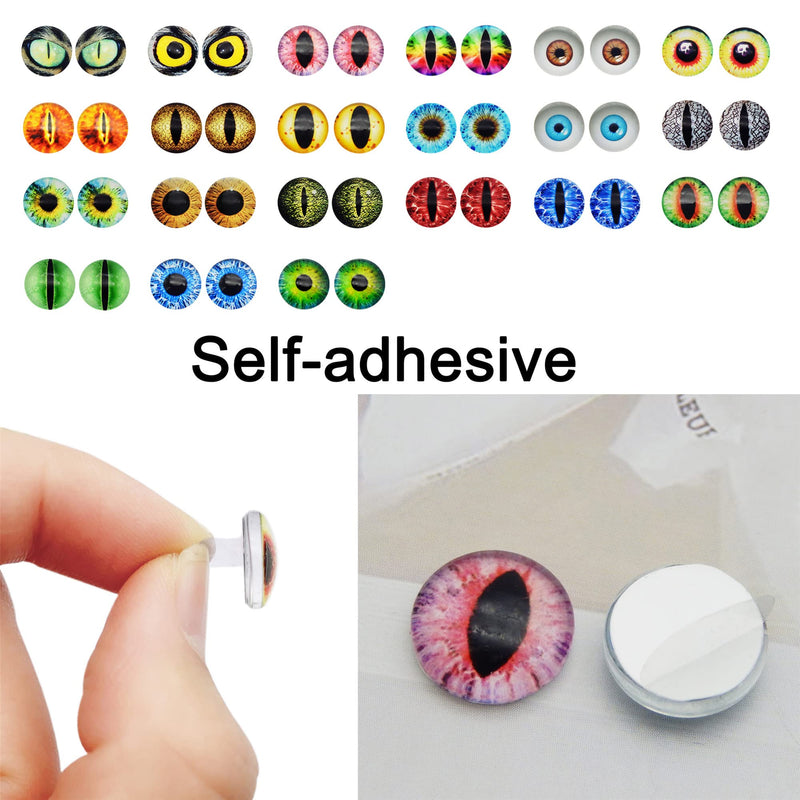 40PCS 20mm Self Adhesive Dragon Animal Eye Googly Wiggle Eyes for DIY Craft Sticker Children School Classroom Arts Crafts Decoration - NewNest Australia