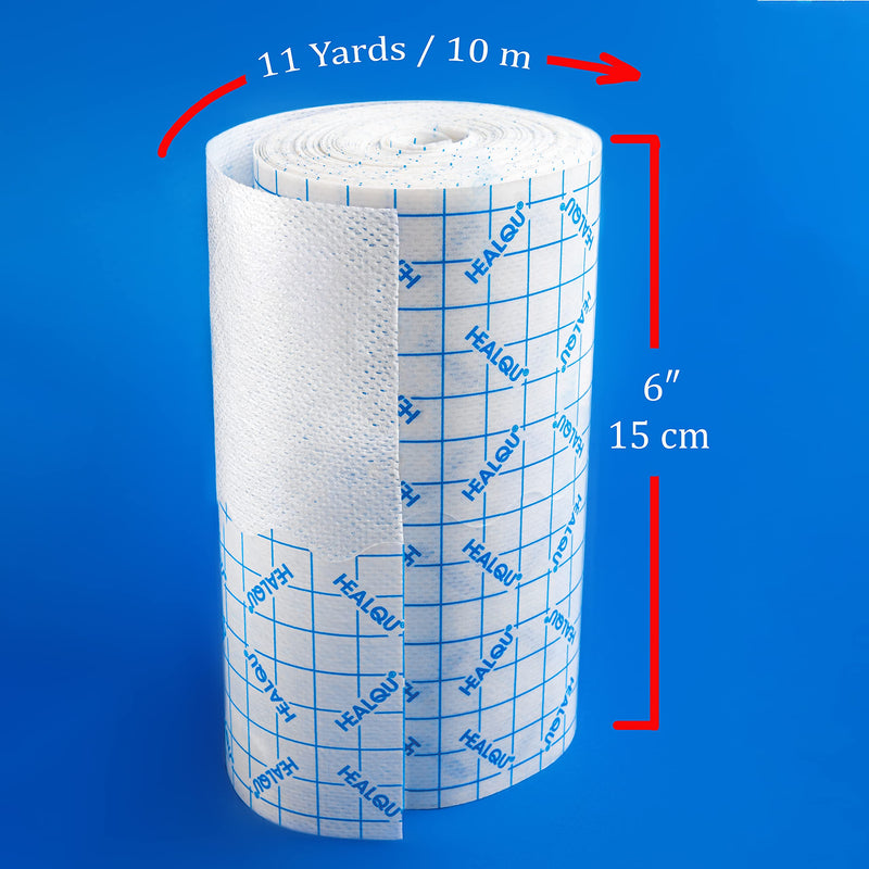 Dressing Retention Tape, Non Woven Tape, 6in x 11yd  Wound Dressing Tape Adhesive Cloth Tape Comfortable to The Body, with Easy Release, by Healqu 6x396 Inch (Pack of 1) - NewNest Australia