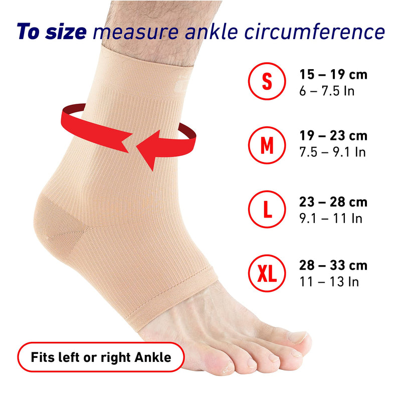 Neo G Ankle Support - For Arthritis, Joint Pain, Sprains, Strains, Ankle Injury, Recovery, Rehab, Sports, Basketball - Multi Zone Compression Sleeve - Airflow - Class 1 Medical Device - Large - Tan Large: 23 - 28 cm Beige - NewNest Australia