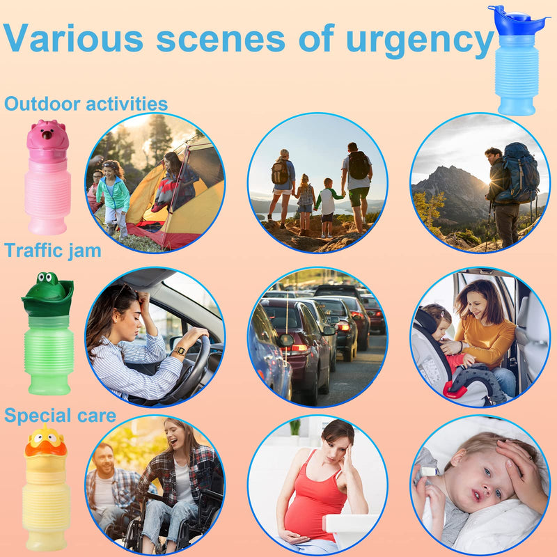 Topcloud Shrinkable Urinal, 750ml Male Female Portable Mobile Toilet Potty Pee Urine Bottle, Reusable Emergency Urinal for Camping Car Travel Traffic Jam and Queuing Blue - NewNest Australia