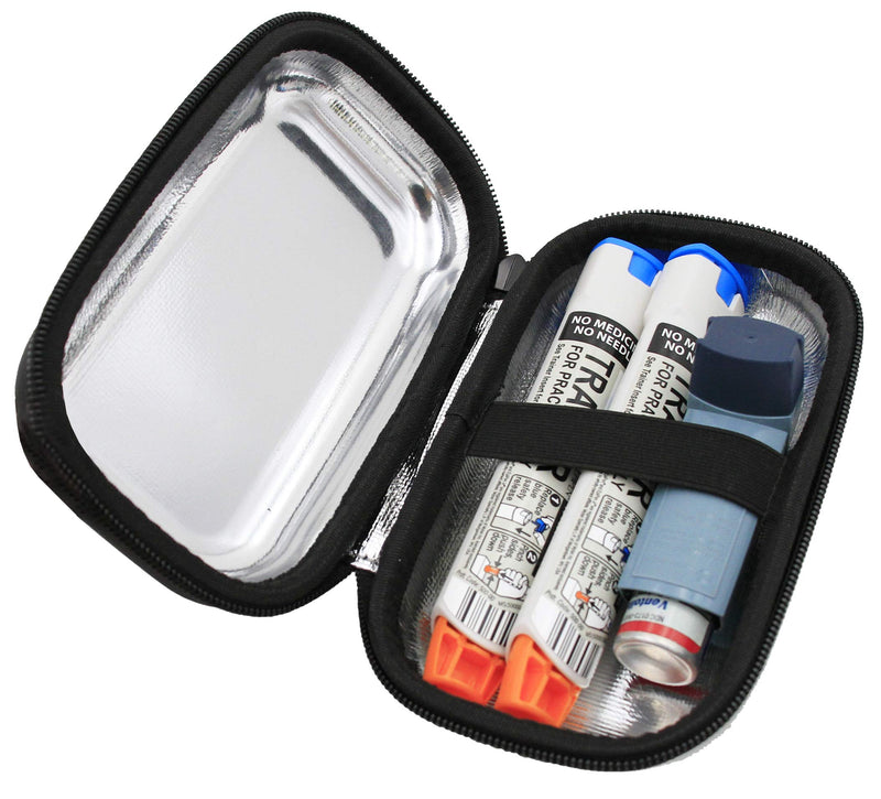 Casematix Compact Insulated Asthma Inhaler Travel Bag Case Compatible with Chamber Inhaler Spacer, Masks and More - Does Not Fit Spacers Longer Than 6.25 inches, Includes CASE ONLY Black - NewNest Australia