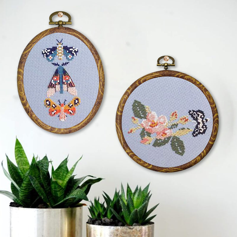 5Pcs Oval Embroidery Hoop - Imitation Wood Cross Stitch Hoop Frame Set, Display Embroidery Rings for Needlepoint Sewing Craft (5 Different Sizes) 5pcs oval hoops - NewNest Australia
