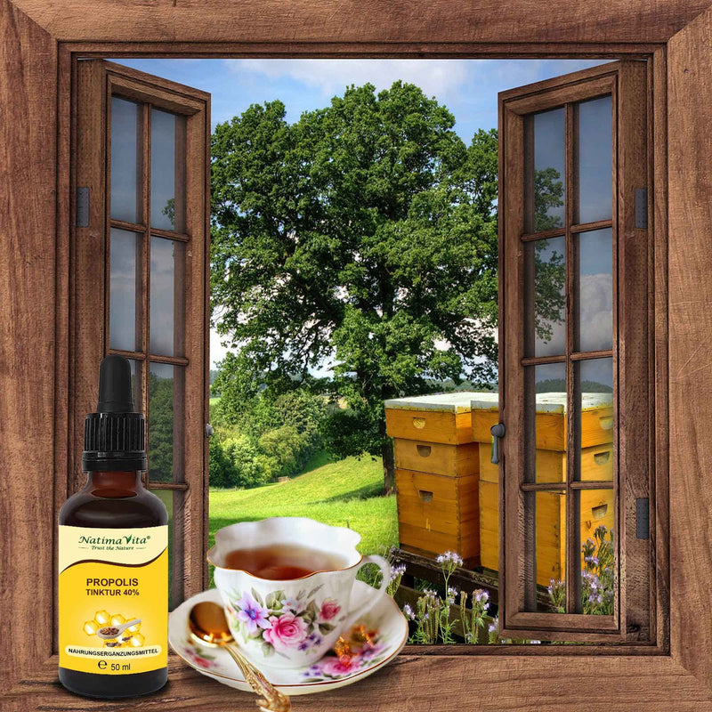 Propolis tincture 40% - 50 ml - Pure high-dose propolis drops - 100% natural - Propolis extract - Practical pipette - Easy dosage - NatimaVita 50.00 ml (pack of 1) - NewNest Australia
