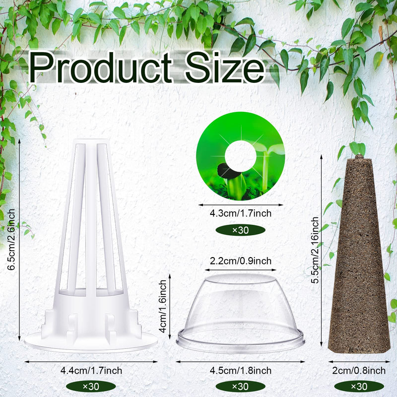 Hydroponic Garden Accessories Plant Pod Kit Including 30 Pieces Grow Baskets 30 Pieces Transparent Insulation Lids 30 Pieces Plant Grow Sponges 30 Pieces Labels for Seed Starting System - NewNest Australia