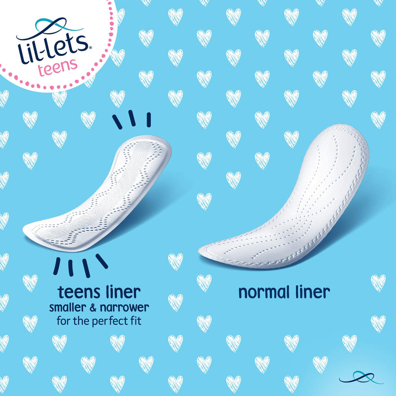 Lil-Lets Teens Liners X 16 | Petite & Slim Pantyliners for Girls & Teenagers | Unscented | Very Light Flow | Breathable Panty Liners | First Periods | Vegan Friendly 16 count (Pack of 1) - NewNest Australia