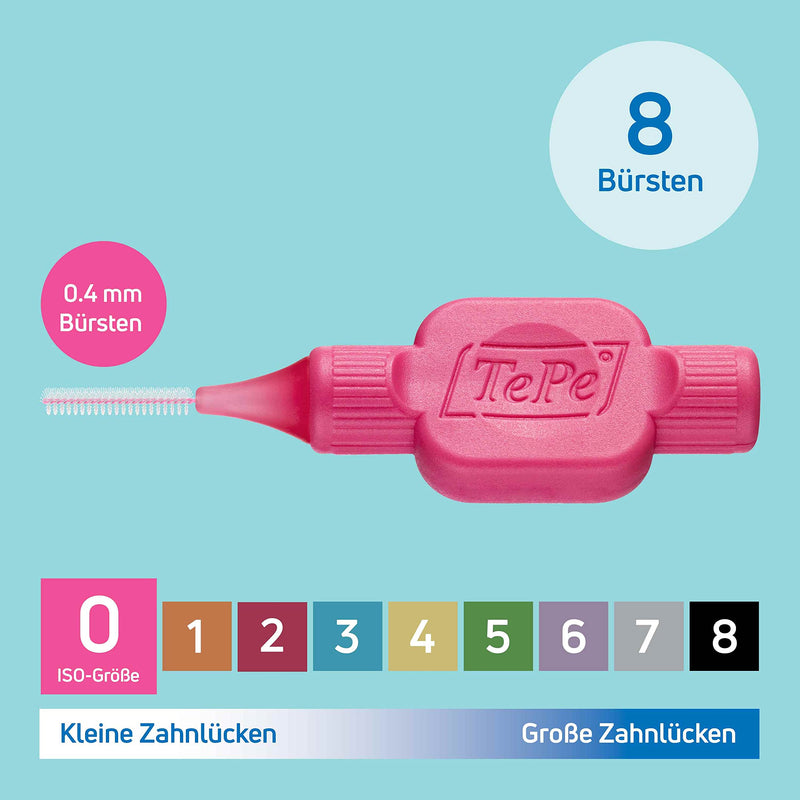 TePe interdental brush, size 0, 8 pieces Pink (size 0) 1x8 pieces - NewNest Australia