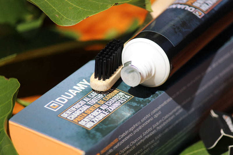 Activated Carbon Toothpaste. Tooth Whitener Activated Carbon with a 100% Biodegradable Bamboo Toothbrush. Charcoal Teeth whitening. Toothpaste for Sensitive Teeth. Kit Tooth whitening Paste 80 gr. - NewNest Australia