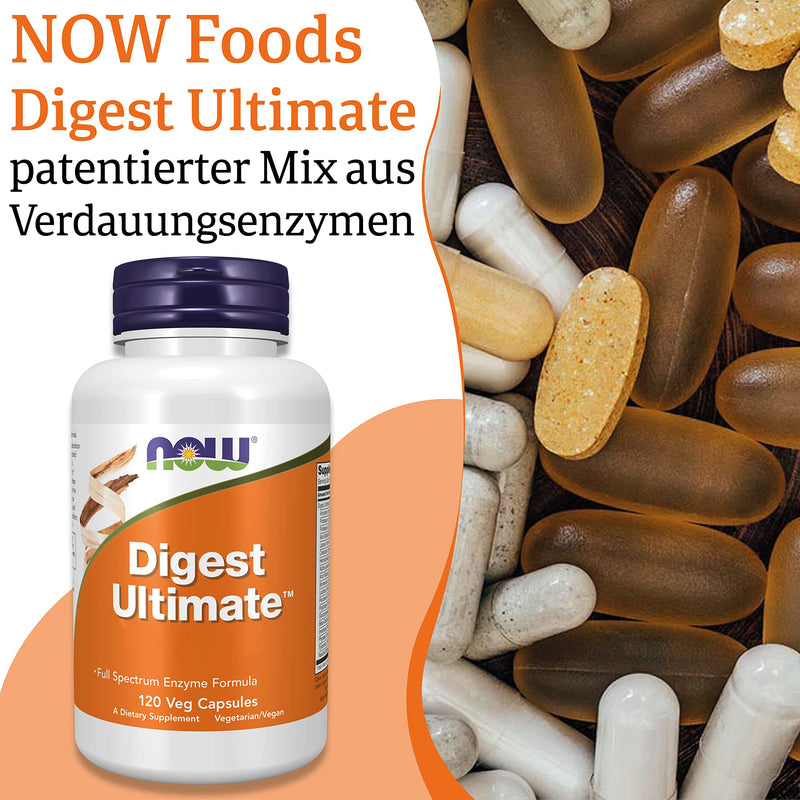 Now Foods Digest Ultimate (digestive enzymes), 120 vegan capsules, laboratory tested, soy-free, gluten-free, non-GMO, vegetarian - NewNest Australia