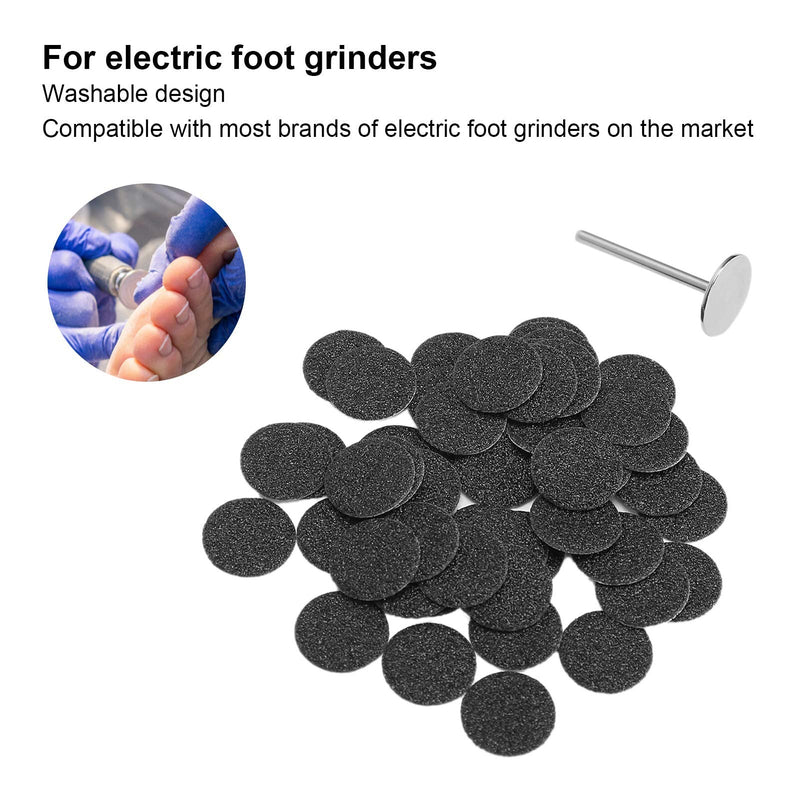 Feet Grinder Sandpaper, Pack Of 50 Electric Callus Remover, Sandpaper Discs, Pedicure Tool, Replacement Accessories With Shaft, For Hard, Dead Skin, Cracked Heel, Only For Foot Sanders (Œ¶15 Mm) - NewNest Australia