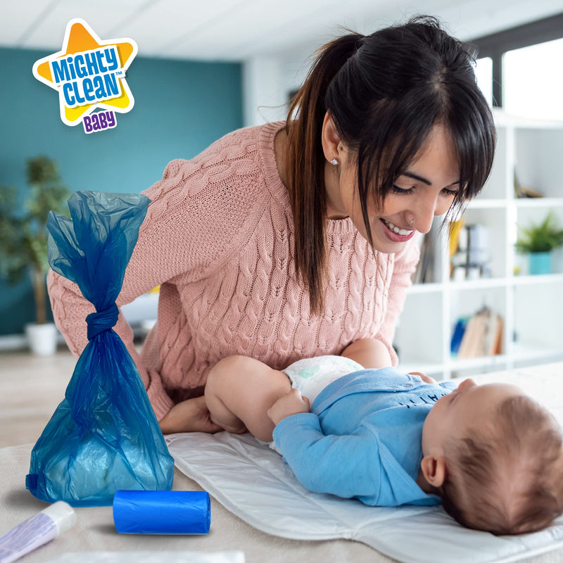 Mighty Clean Baby Disposable Diaper Bags with Light Powder Scent (72 Bags - Refill Rolls) - NewNest Australia