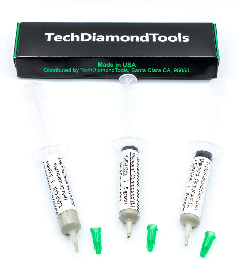 TechDiamondTools Kit of 3 Diamond Polishing Compound Polishing Paste 1050 1500 3000 Grit for Marble Glass Metal Rock Jewelry Resin Silver Gemstone with 10% of Diamond Powder USA Made 3000 1500 1050 grit - NewNest Australia