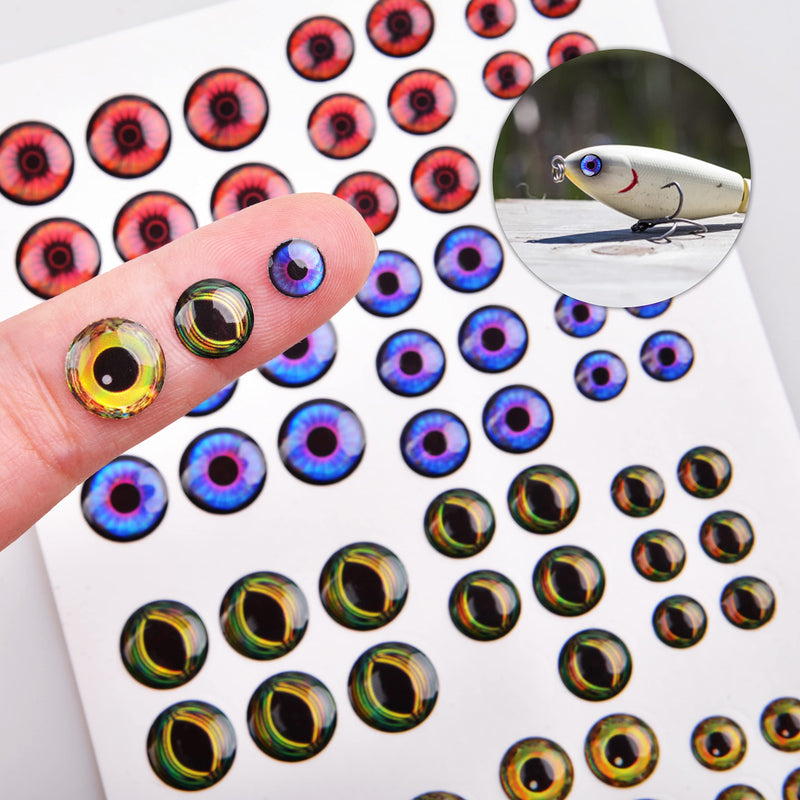 Fishing Eyes for Lures, 3D/4D/5D Realistic Holographic Lure Eyes Fishing Bait Making Kit Fly Tying Material DIY Fishing Tool 5D Lure Eyes 360pcs/6-10mm(5pack) - NewNest Australia