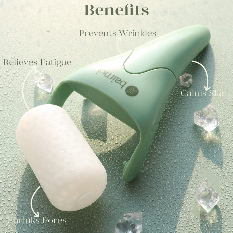 BAIMEI Ice Roller for Face and Gua Sha Facial Tools, Ice Face Roller Reduces Puffiness Migraine Pain Relief-Fern - NewNest Australia