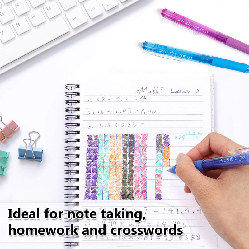 Vanstek 18 Colors Retractable Erasable Gel Pens Clicker, Fine Point(0.7), Make Mistakes Disappear, Premium Comfort Grip for Drawing Writing Planner and Crossword Puzzles - NewNest Australia