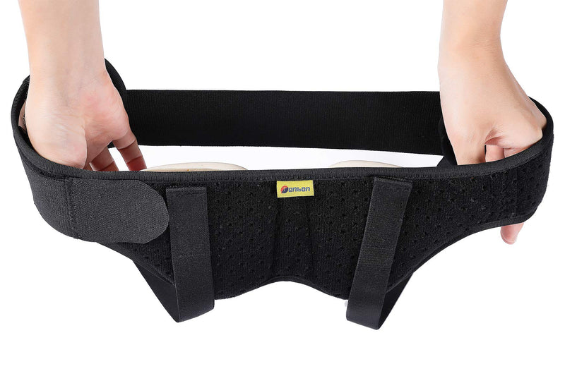 Tenbon Hernia Belt Truss for Single/Double Inguinal or Sports Hernia, Hernia Support Brace for Men for Women Pain Relief Recovery Strap with 2 Removable Compression Pads Comfortable Material Medium (Pack of 1) - NewNest Australia