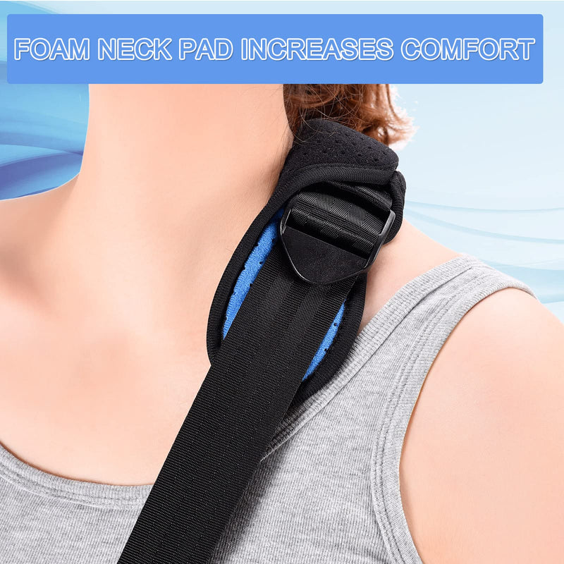 Fasola Universal Arm Sling, Shoulder Immobilizer with a Foam Neck Pad for Women, Men, Teenager, Adjustable Arm Support Strap for Broken Wrist, Elbow, Arm, Dislocated Shoulder - L Black - NewNest Australia