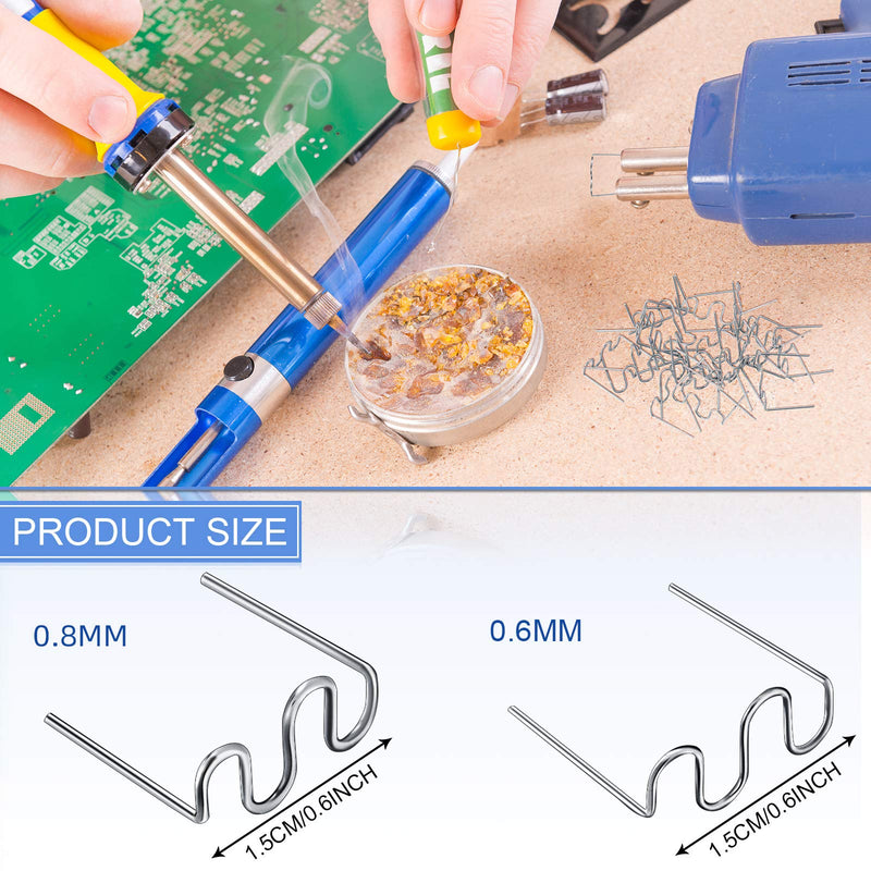 1000 Pieces Hot Staples Welding Rods Bumper Repair Welding Wire for Repair Machine Car Bumpers Dashboards Lamp Holders Plastics Rings Daily Plastics Supplies 0.8 0.6 mm (Wave Shape) - NewNest Australia