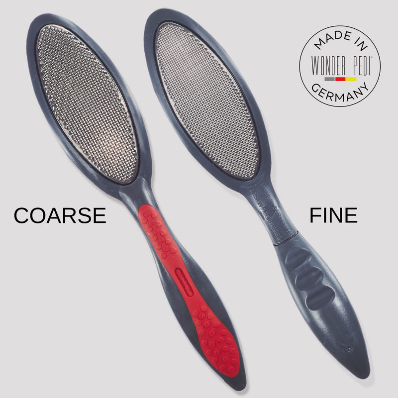 Wonder Pedi Double Sided Metal Foot File - Stainless Steel Feet Callus Remover Made in Germany - Feet Scrubber Dead Skin - Heel Scraper for Cracked Heels Repair - Professional Foot Rasp - NewNest Australia