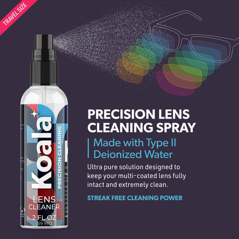 Koala Eyeglass Lens Cleaner Spray Kit | American Made | 2 Ounces + 1 Koala Cloth | Streak and Alcohol Free | Carefully Engineered Glasses Cleaner | Safe for All Lenses 2 Piece Set - NewNest Australia