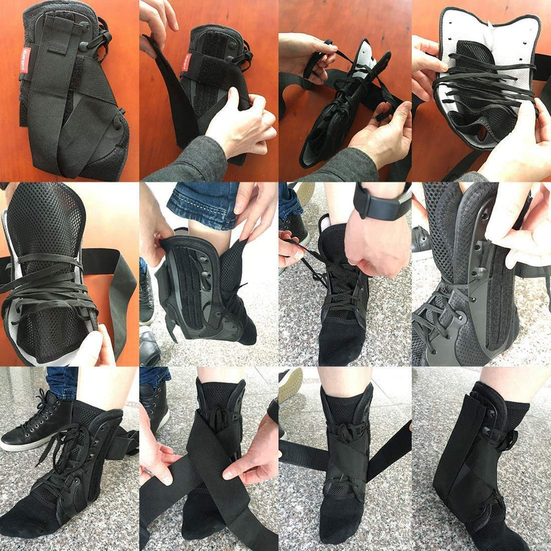 Kuangmi Ankle Support Lace Up with Side Supports and Cross Additional Fastening Belt Strength Protection 1 Piece (M=39-42) M=(39-42) - NewNest Australia