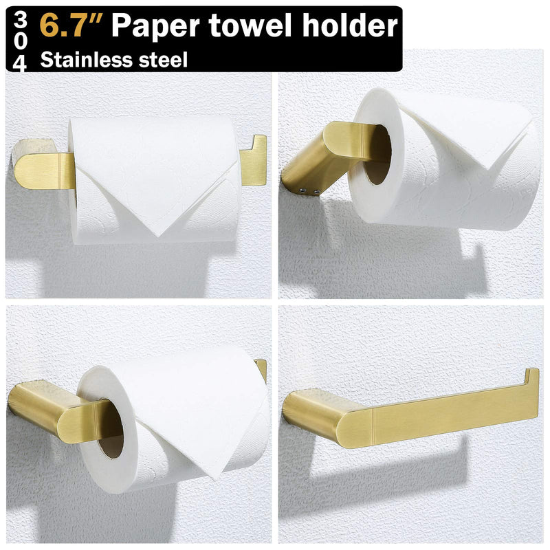 Brushed Gold Bathroom Hardware Accessories Toilet Paper Holder SUS 304 Stainless Steel Tissue Paper Roll Holder Nordic Minimalism Contemporary Hotel Style Wall Mount. - NewNest Australia