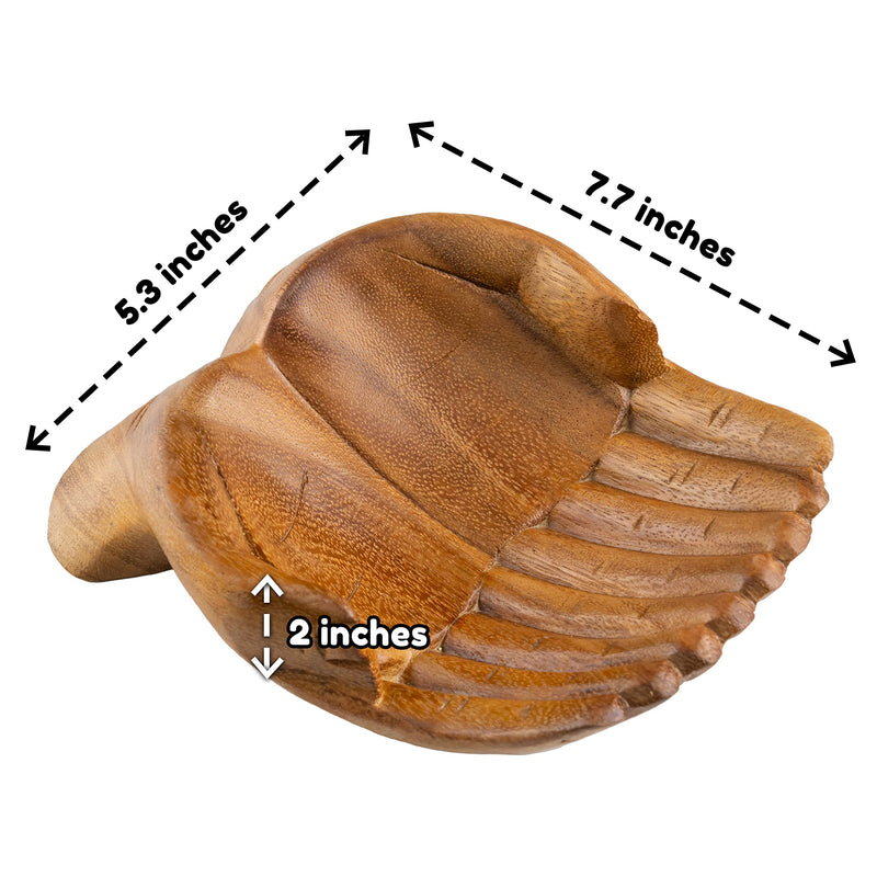 Curawood Carved Hands Offering Bowl - Showcase Your Healing Stones - Crystal Holder for Stones - Key Bowl - Crystal Storage Tray - Decorative Hand Bowl for Rock Display - Crystal Shelf Display Stand - NewNest Australia