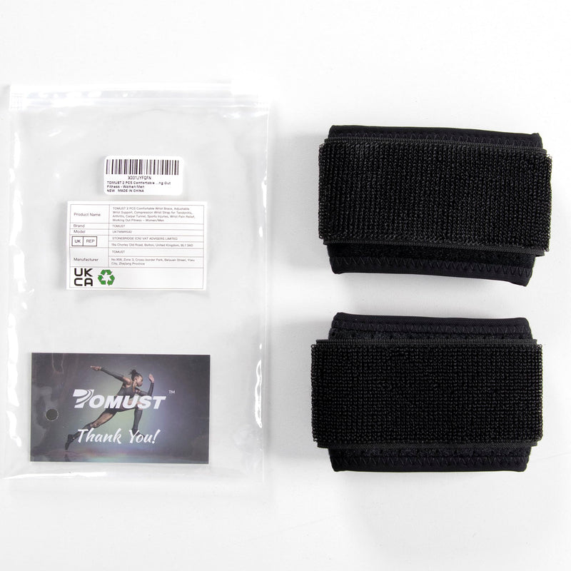 TOMUST 2 PCS Comfortable Wrist Brace, Adjustable Wrist Support, Compression Wrist Strap for Tendonitis, Arthritis, Carpal Tunnel, Sports Injuries, Wrist Pain Relief, Working Out Fitness - Women/Men - NewNest Australia