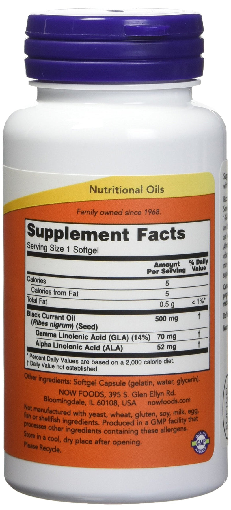 Now Foods Black Currant Oil 500 milligrams - 100 softgels (Pack of 2) - NewNest Australia
