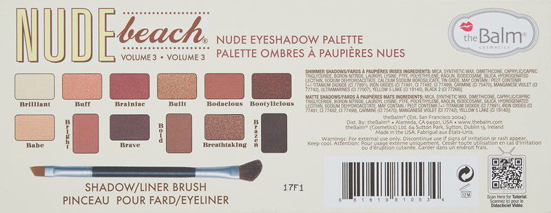 theBalm Palettes Cosmetics Nude Beach Eyeshadow Palette 9.6G, Beige - NewNest Australia