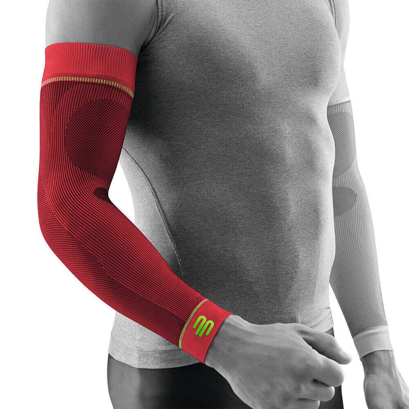 Bauerfeind Arm Sleeve "Sports Compression Sleeves Arm", 1 Pair Sports Compression Bracelets, Unisex, Arm Warmers For Ball And Endurance Sports For Strengthening Muscles, Arm Warmers, Red - NewNest Australia