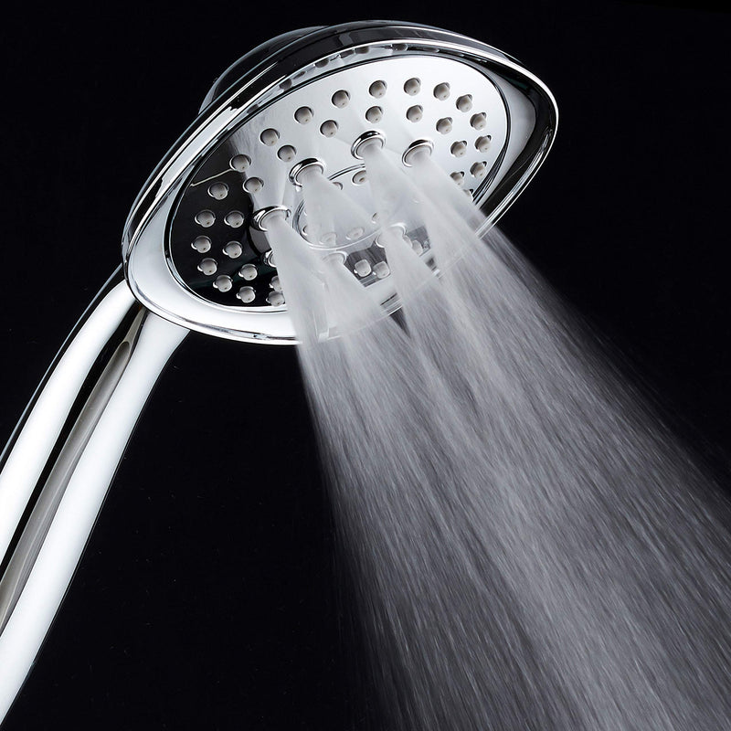 AquaDance, Chrome Luxury Square 6-setting High-Pressure Hand Extra-Long 72" Stainless Steel Hose, Bracket, Solid Brass Fittings, Finish. Premium Handheld Shower Head from Top American - NewNest Australia