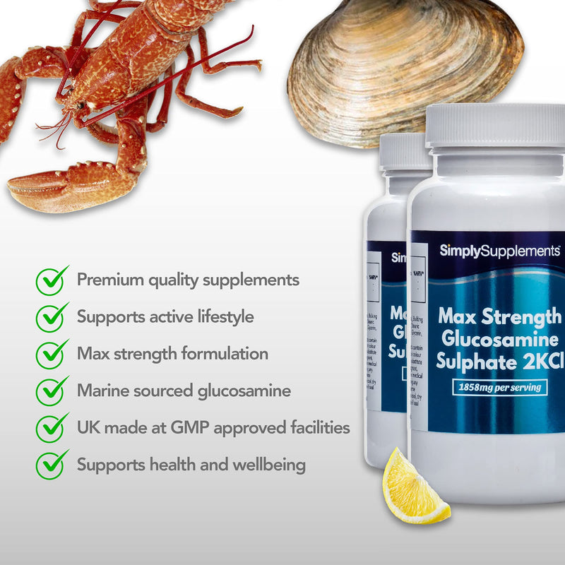 Max Strength Glucosamine Sulfate 2KCI - Maximum Strength - 360 Tablets - 6 Month Supply - SimplySupplements - NewNest Australia