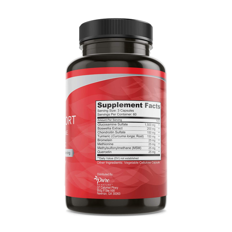 Pure By Nature Glucosamine with Chondroitin Turmeric MMS Boswellia Joint Pain Relief Supplement, 180 Count - NewNest Australia