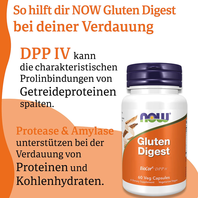 Now Foods, Gluten Digest (Gluten Enzyme), 60 Vegan Capsules, Laboratory Tested, Soy Free, Gluten Free, Non-GMO, Vegetarian - NewNest Australia