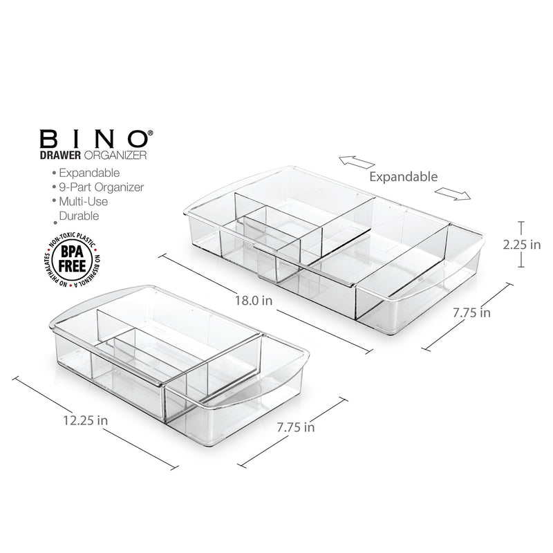 NewNest Australia - BINO Multi-Purpose Plastic Drawer Organizer, 7 Section Expandable 