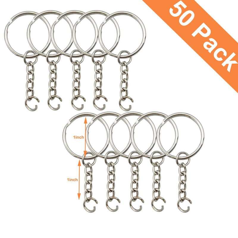Key Ring with Chain and Open Jump Rings 50Pack - NewNest Australia