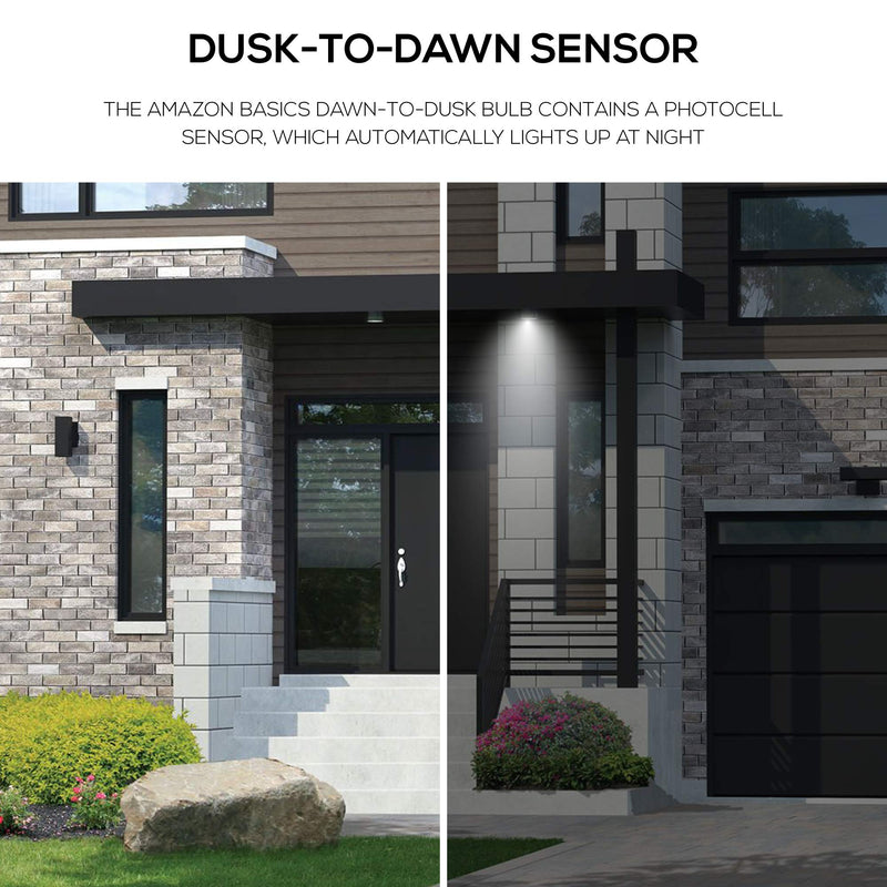 Amazon Basics 60W Equivalent, Daylight, Dusk to Dawn Sensor, Non-Dimmable, A19 LED Light Bulb | 2-Pack 2 Pack 60 Watt - NewNest Australia