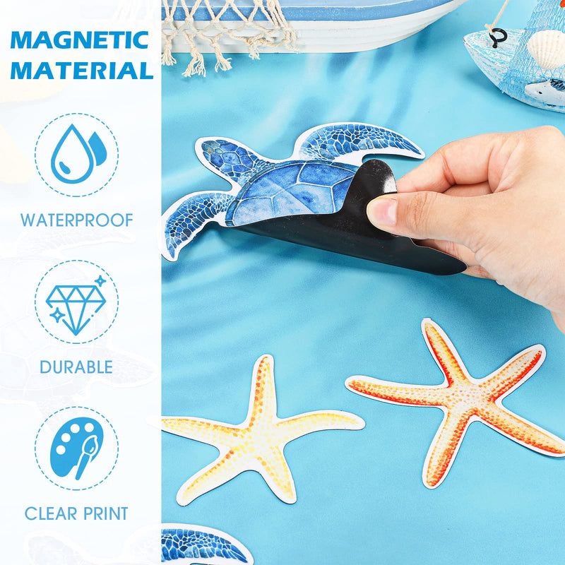 12 Pieces Screen Door Magnets Double Sided Sea Turtle Starfish Seaweed Magnetic Sticker Sliding Door Warning Retractable Removable Magnet for Screen Sliding Doors Protector Patio Pet Dog Safe - NewNest Australia