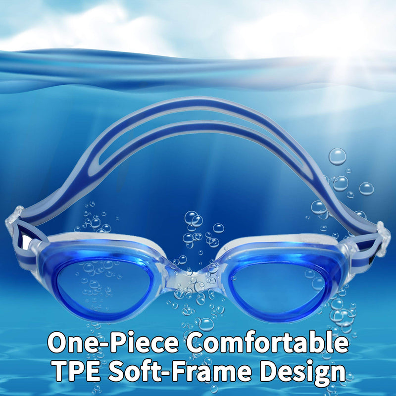 Water Gear Anti-Fog Goggles - Women and Mens Swimming Goggles - Great for Pool and Diving - Comfortable and Clear Vision Blue - NewNest Australia