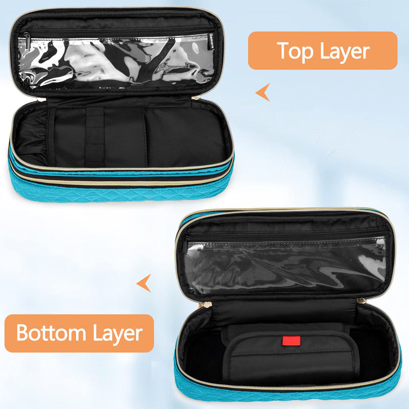 Damero Double Layer Stethoscope Case Compatible with 3M Littmann/ADC/Omron Stethoscope, Stethoscope Carrying Case Travel Bag for Nurse Accessories, Teal Large - NewNest Australia