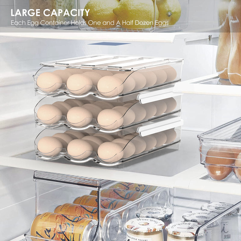 Large Capacity Egg Holder for Refrigerator, Egg Fresh Storage Box for Fridge, Egg Storage Container Organizer Bin, Clear Plastic Storage Container (1 Layer) Set of 1 - NewNest Australia