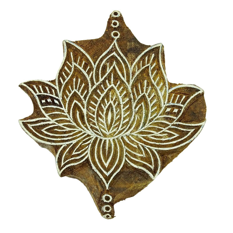 Wooden Textile Stamps Indian Lotus Decorative Border Painting Stamp PB2803A by Knitwit - NewNest Australia