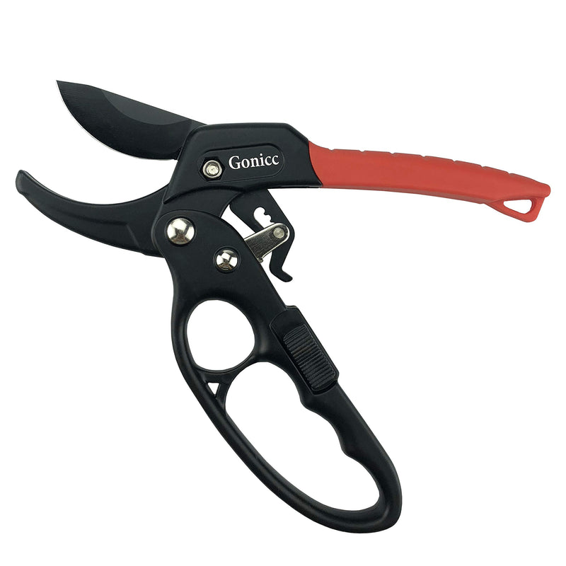 gonicc 8" Professional Ratchet Anvil Pruning Shears (GPPS-1011), Ratcheting Mechanism, Anvil Groove Design, Reinforced Design Handle, Garden Shears Clippers, Anvil Pruner, Hand Tools Scissors Loppers - NewNest Australia