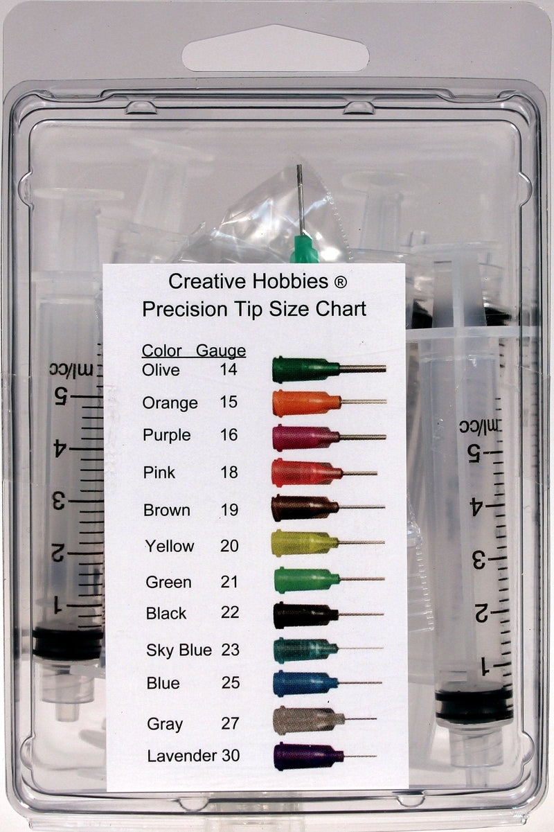 Creative Hobbies Glue Applicator Syringe for Flatback Rhinestones & Hobby Crafts, 5 Ml with 15 Gauge Orange Precision Tip - Value Pack of 10 - NewNest Australia